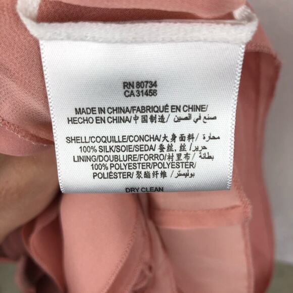 BCBGMaxAzria Blush Pink One Shoulder 100% Silk Ruffle Blouse Top XXS - Picture 11 of 11